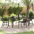 vidaXL 5 Piece Poly Rattan Garden Dining Set in Black