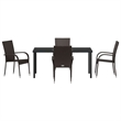 vidaXL 5 Piece Poly Rattan Garden Dining Set in Black