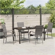 vidaXL 5 Piece Poly Rattan Garden Dining Set in Black