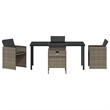 vidaXL 5 Piece Poly Rattan Garden Dining Set with Cushions in Grey