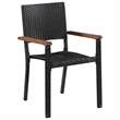 vidaXL 5 Piece Poly Rattan Garden Dining Set in Black