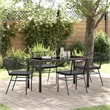 vidaXL 5 Piece Poly Rattan Garden Dining Set in Black