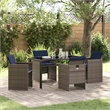 vidaXL 5 Piece Steel Garden Dining Set with Cushions in Grey