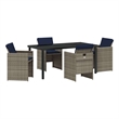 vidaXL 5 Piece Steel Garden Dining Set with Cushions in Grey