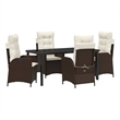 vidaXL 5 Piece Poly Rattan Garden Dining Set with Cushions in Black