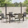 vidaXL 5 Piece Poly Rattan Garden Dining Set with Cushions in Grey