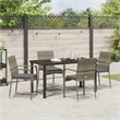 vidaXL 5 Piece Poly Rattan Garden Dining Set with Cushions in Grey