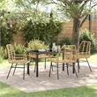 vidaXL 5 Piece Poly Rattan Garden Dining Set in Brown