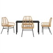 vidaXL 5 Piece Poly Rattan Garden Dining Set in Brown