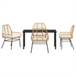 vidaXL 5 Piece Poly Rattan Garden Dining Set in Brown