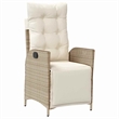 vidaXL 5 Piece Poly Rattan Garden Dining Set with Cushions in Beige