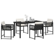 vidaXL 5 Piece Poly Rattan Garden Dining Set in Black