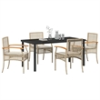 vidaXL 5 Piece Rattan Garden Dining Set in Beige