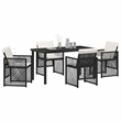 vidaXL 5 Piece Poly Rattan Garden Dining Set in Black