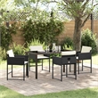 vidaXL 5 Piece Poly Rattan Garden Dining Set in Black