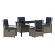 vidaXL 5 Piece Poly Rattan Garden Dining Set in Grey