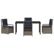 vidaXL 5 Piece Poly Rattan Garden Dining Set in Grey