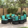 vidaXL 7 Piece Poly Rattan Garden Dining Set in Black