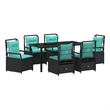 vidaXL 7 Piece Poly Rattan Garden Dining Set in Black