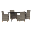 vidaXL 5 Piece Poly Rattan Garden Dining Set in Grey