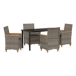 vidaXL 5 Piece Poly Rattan Garden Dining Set in Grey