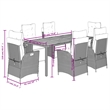 vidaXL 7 Piece Garden Dining Set in Black/Cream White