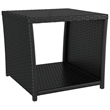 vidaXL 3 Piece Steel Garden Dining Set in Black/Cream White