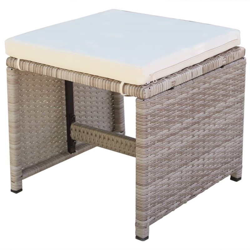 vidaXL 11 Piece Rattan Garden Dining Set in Grey