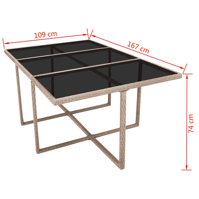 vidaXL 11 Piece Rattan Garden Dining Set in Grey