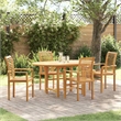 vidaXL 5 Piece Solid Teak Wood Garden Dining Set in Brown