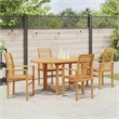 vidaXL 5 Piece Solid Teak Wood Garden Dining Set in Brown