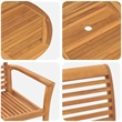 vidaXL 5 Piece Solid Teak Wood Garden Dining Set in Brown