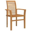 vidaXL 7 Piece Solid Teak Wood Garden Dining Set in Brown