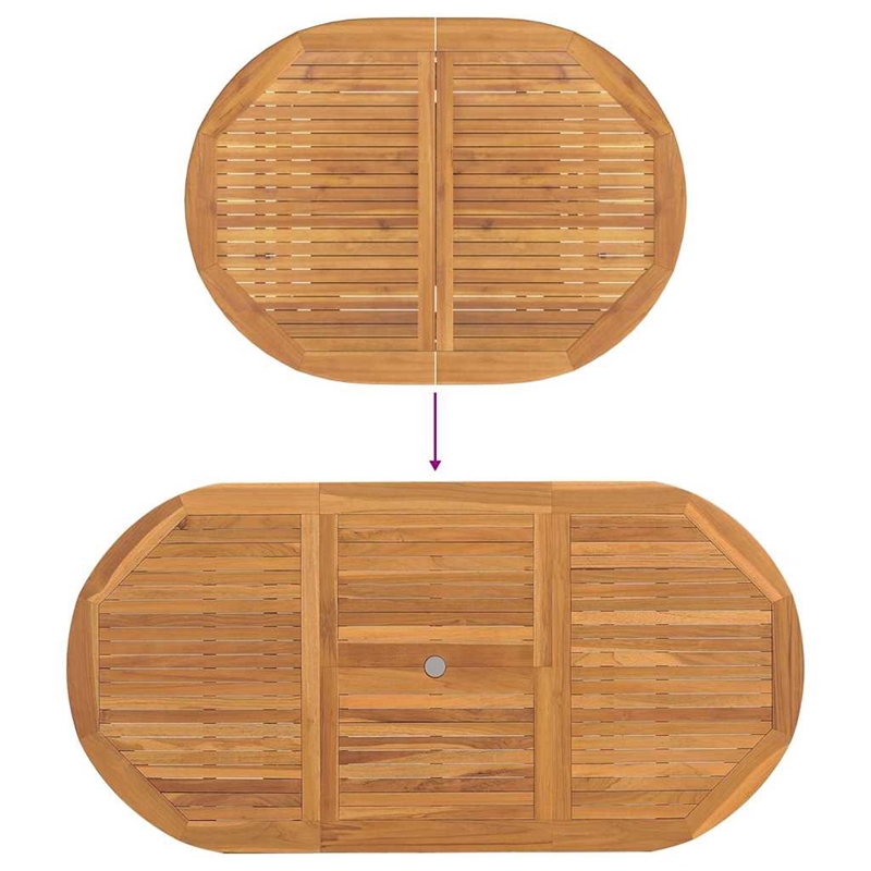 vidaXL 7 Piece Solid Teak Wood Garden Dining Set in Brown
