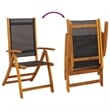 vidaXL Solid Acacia Wood Furniture Set in Black