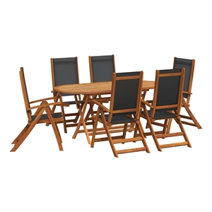 vidaXL Solid Acacia Wood Furniture Set in Black