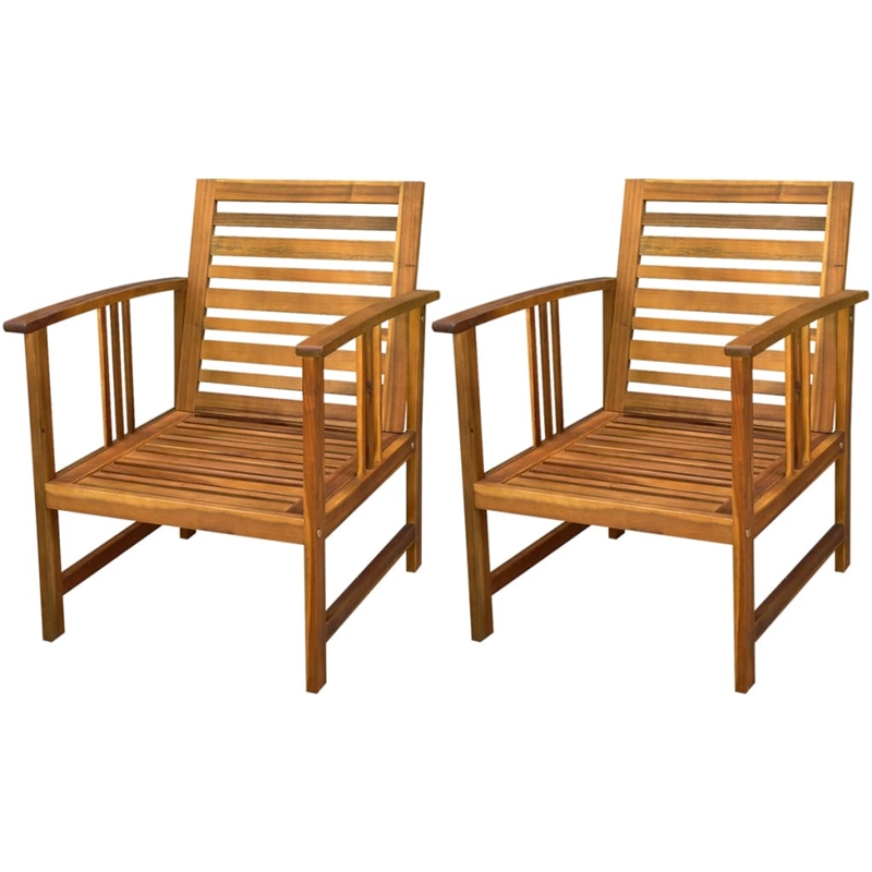 vidaXL 4 Piece Solid Acacia Wood Medium Furniture Set in Brown