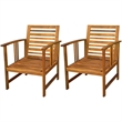 vidaXL 4 Piece Solid Acacia Wood Medium Furniture Set in Brown