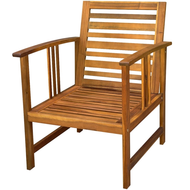 vidaXL 4 Piece Solid Acacia Wood Medium Furniture Set in Brown