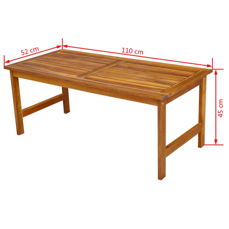 vidaXL 4 Piece Solid Acacia Wood Medium Furniture Set in Brown
