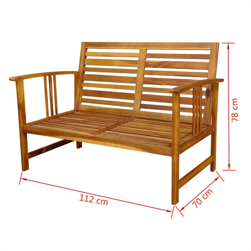 vidaXL 4 Piece Solid Acacia Wood Medium Furniture Set in Brown