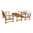 vidaXL 4 Piece Solid Acacia Wood Medium Furniture Set in Brown
