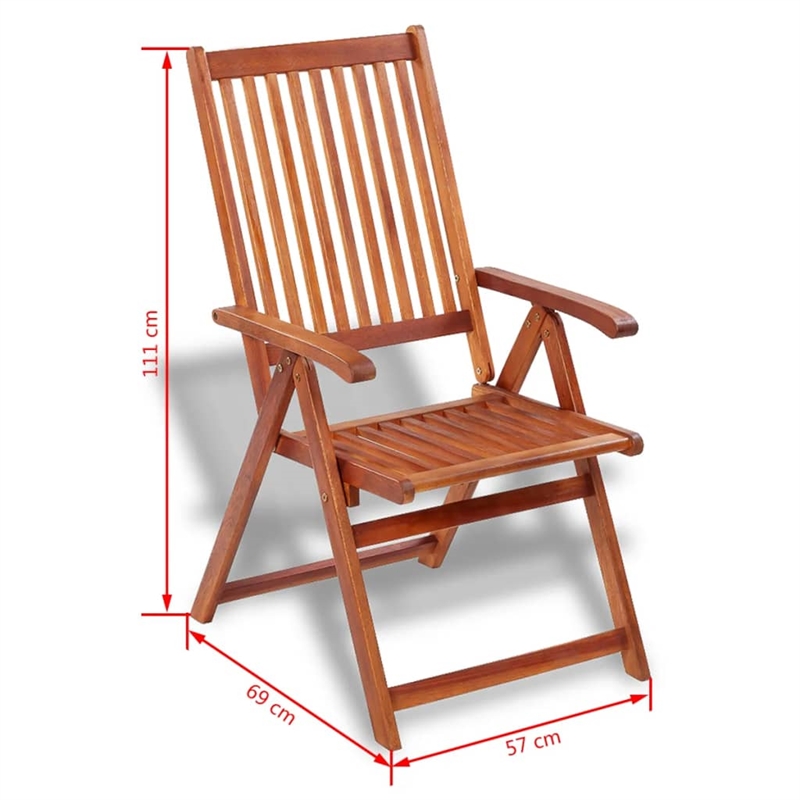 vidaXL 7 Piece Solid Acacia Wood Medium Furniture Set in Natural
