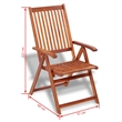 vidaXL 7 Piece Solid Acacia Wood Medium Furniture Set in Natural