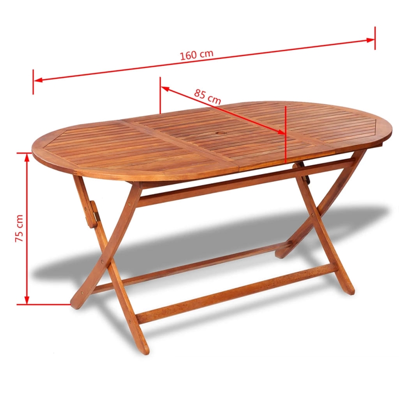 vidaXL 7 Piece Solid Acacia Wood Medium Furniture Set in Natural