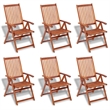vidaXL 7 Piece Solid Acacia Wood Medium Furniture Set in Natural
