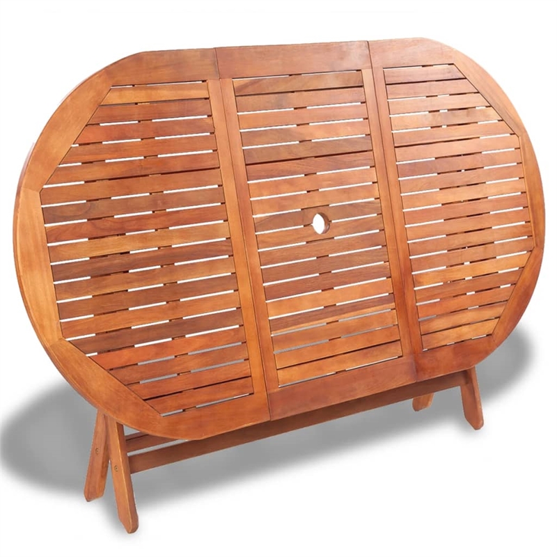 vidaXL 7 Piece Solid Acacia Wood Medium Furniture Set in Natural