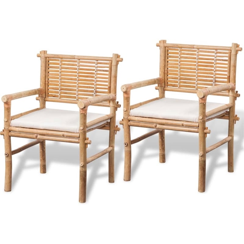 vidaXL 3 Piece Bamboo Small Furniture Set in White