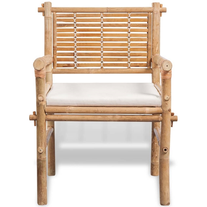 vidaXL 3 Piece Bamboo Small Furniture Set in White