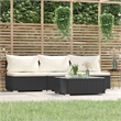vidaXL 4 Piece Steel Small Garden Lounge Set in Black/Cream